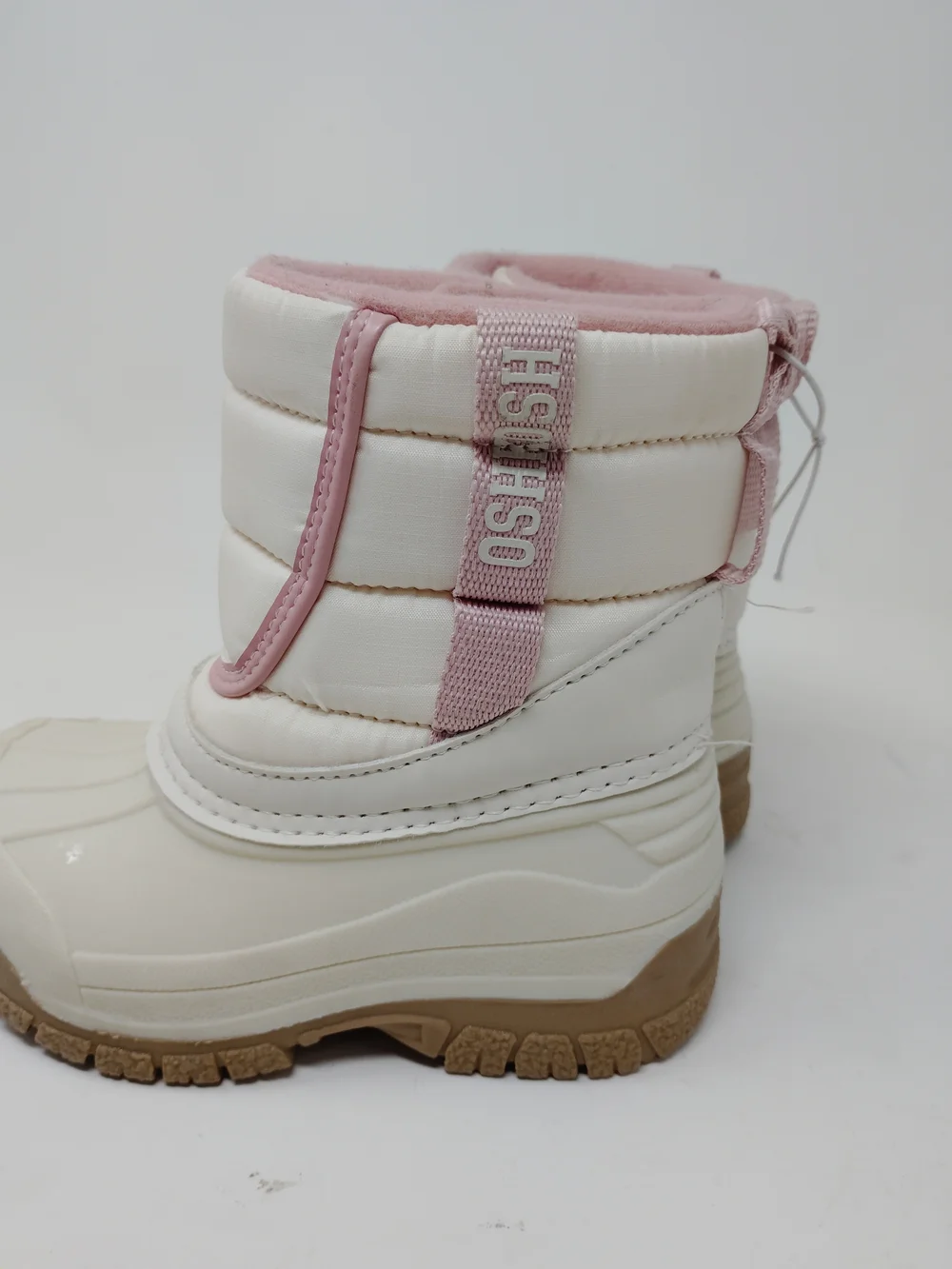OshKosh B'gosh White and Pink Kids Snow Boots Toddler 6M Faux Fur Lined
